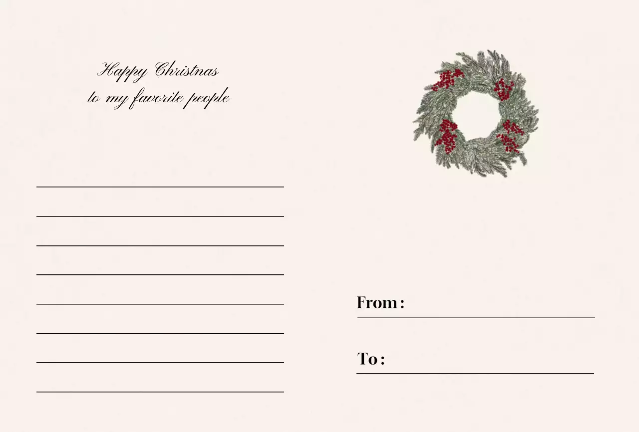 흰색 심플 크리스마스 엽서