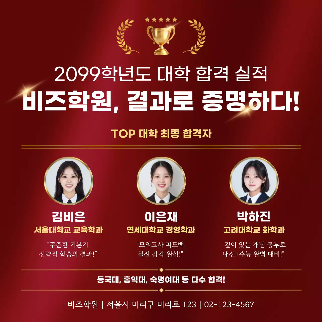 빨강 고급 교육 광고