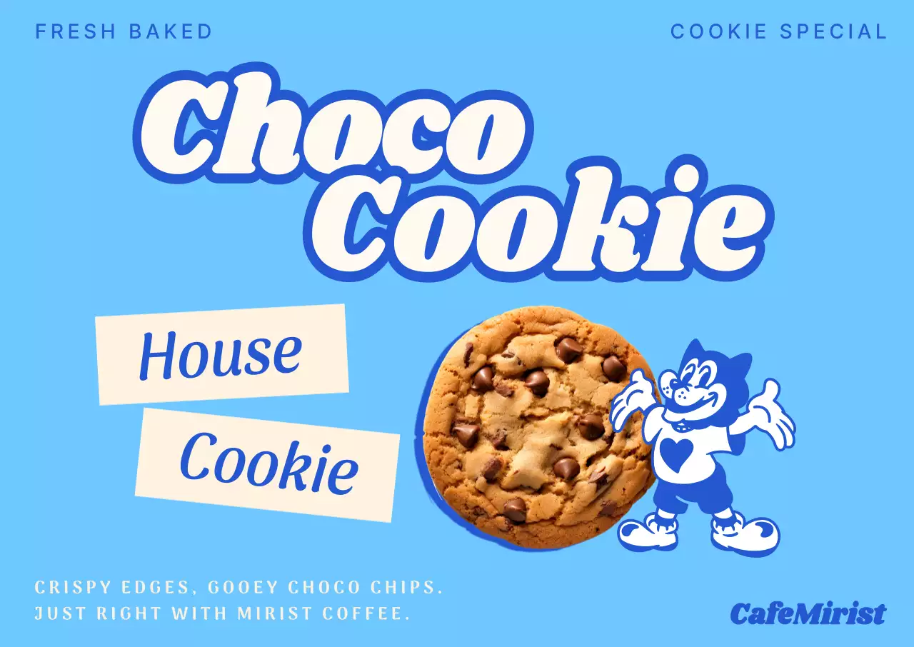 파랑 레트로 쿠키 광고