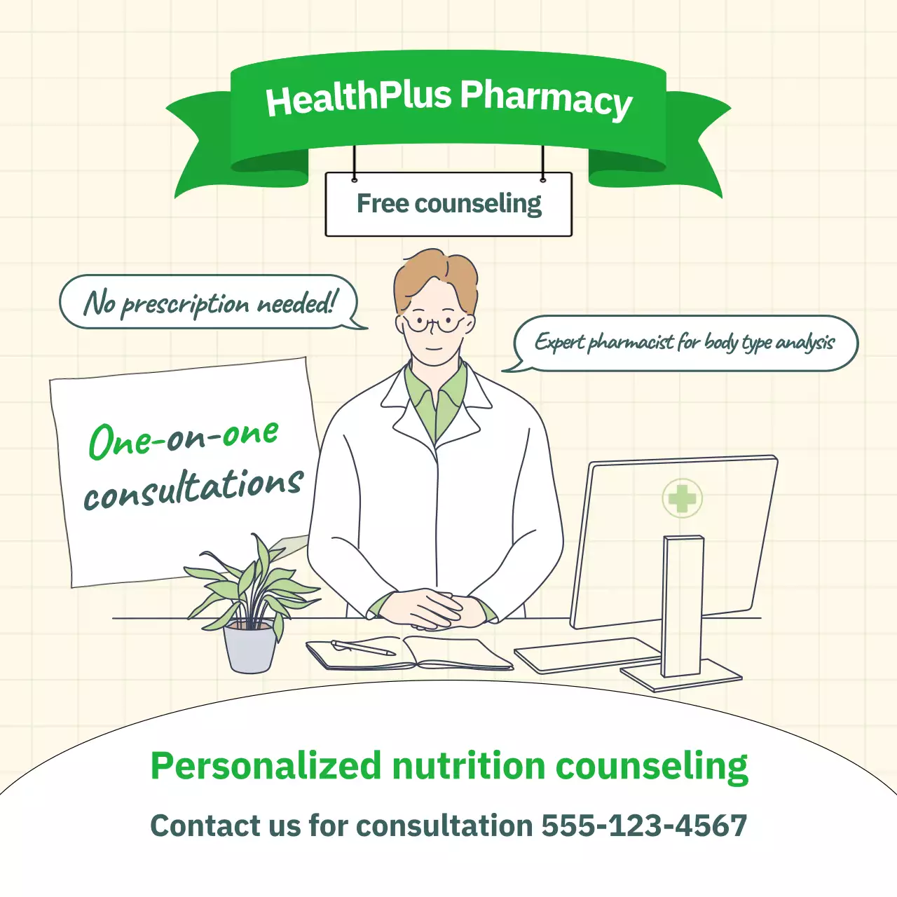 quảng cáo nhà thuốc hiện đại xanh