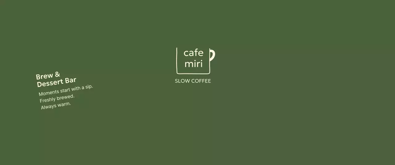 緑 シンプル カフェ ロゴ ロゴテキスト