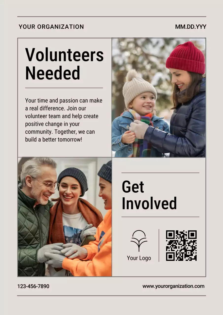 Modern Volunteer Announcement Poster