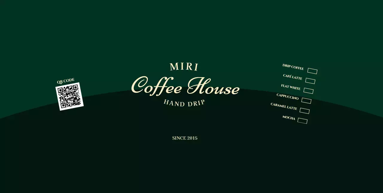 緑 クラシック コーヒー ラベル キューアールとチェック