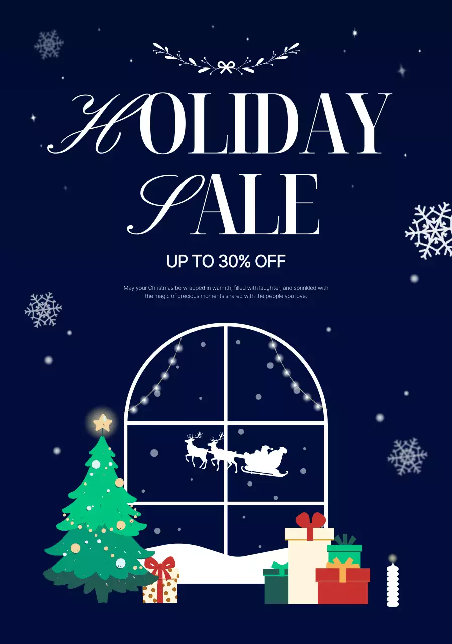 남색 심플 겨울 광고