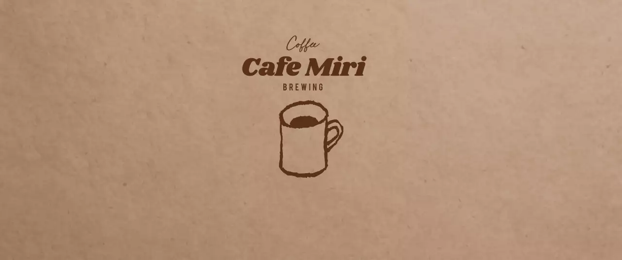 茶色 シンプル カフェ ロゴ イラストロゴ