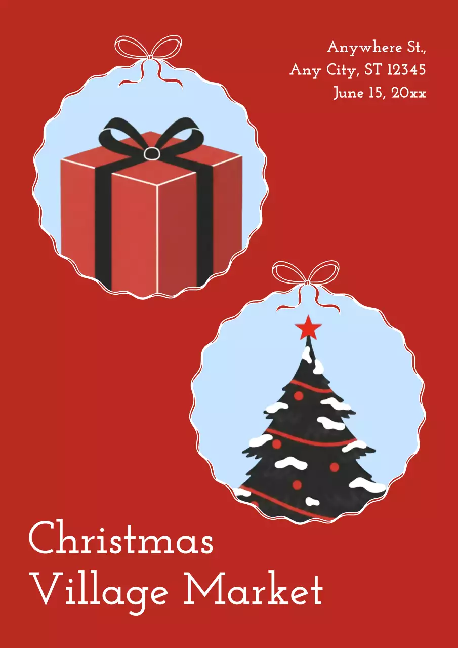 Red Vintage Holiday Announcement Poster