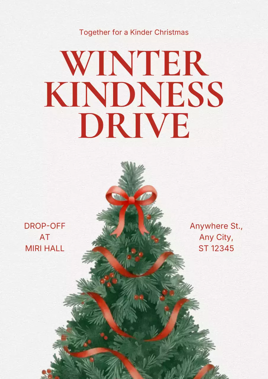 Red Classic Christmas Event Announcement Poster