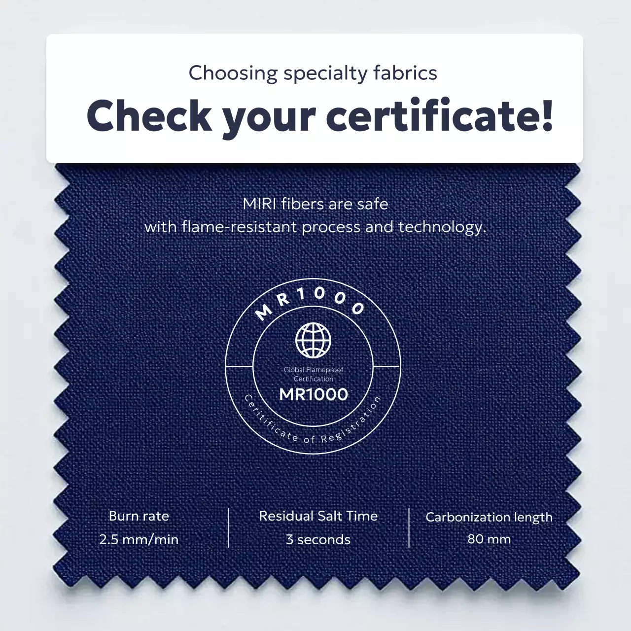 navy modern fabric certificate