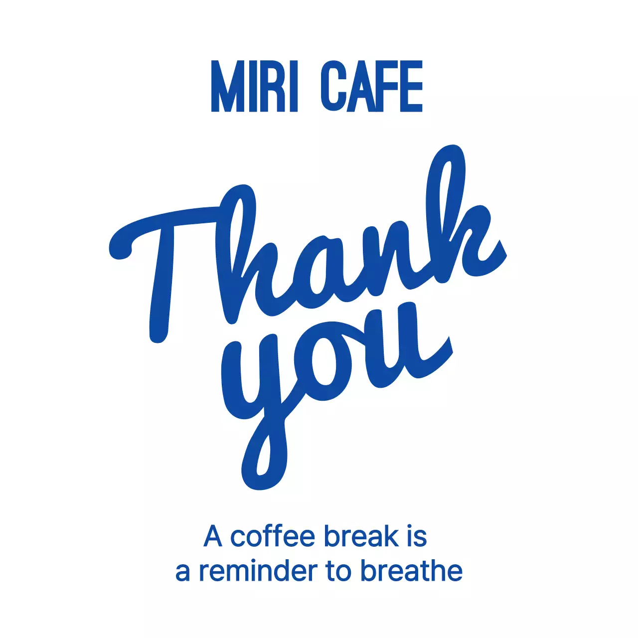 白 シンプル カフェ メッセージカード サンキュー