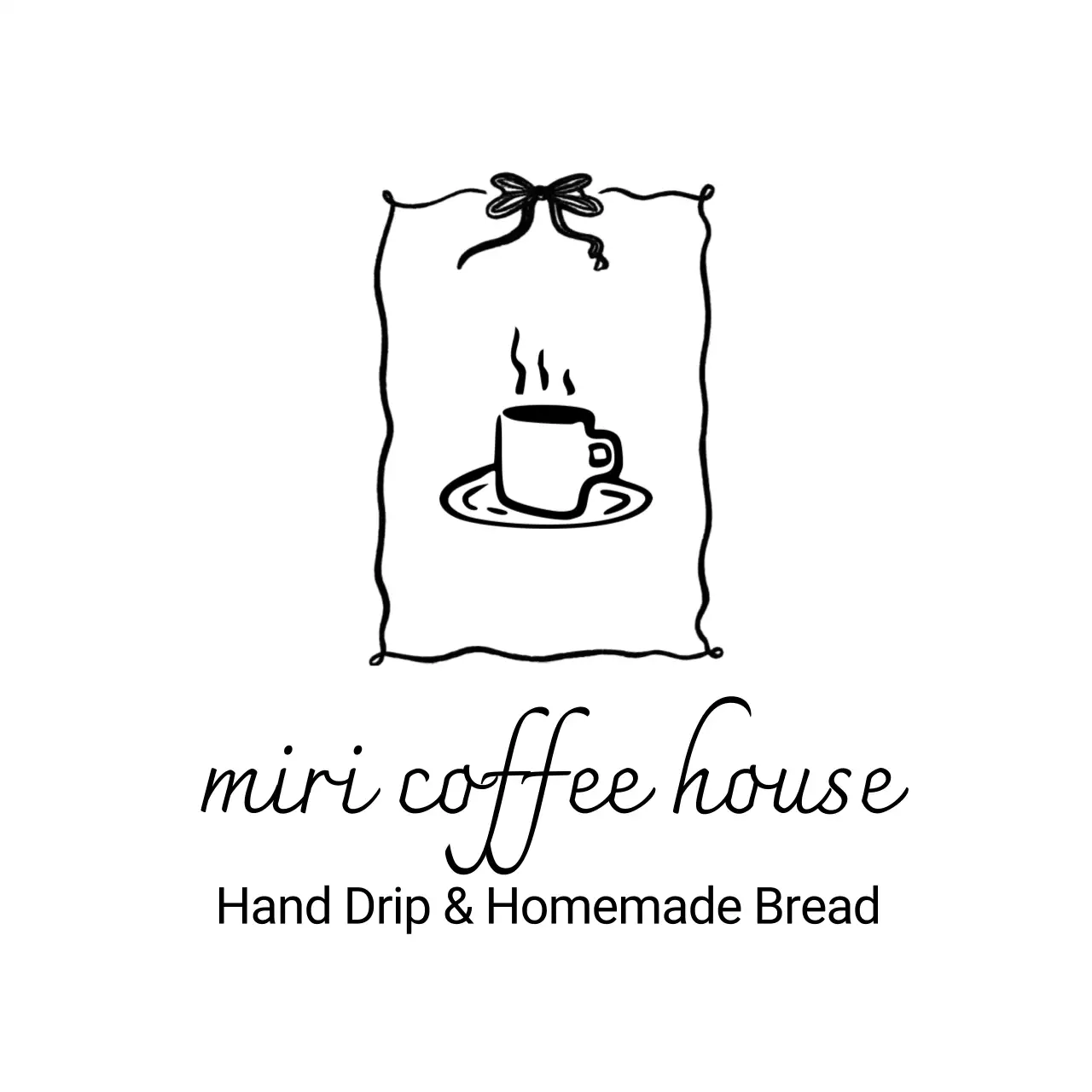 白黒 シンプル カフェ ロゴ シンボルロゴ