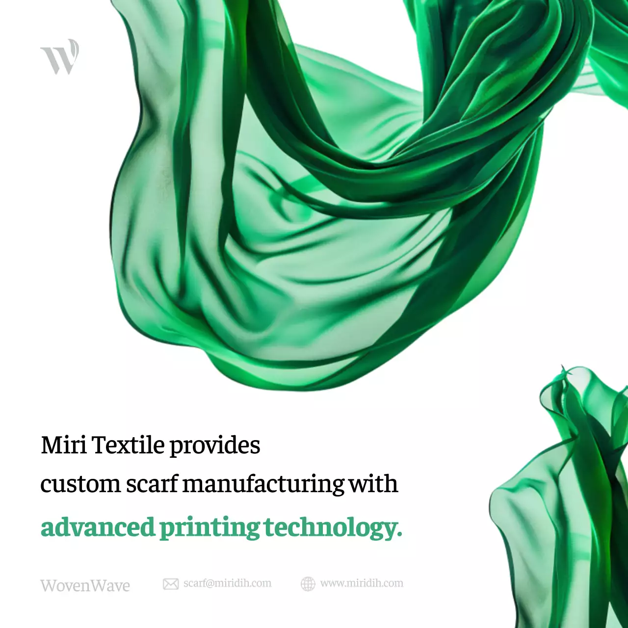green modern textile advertisement