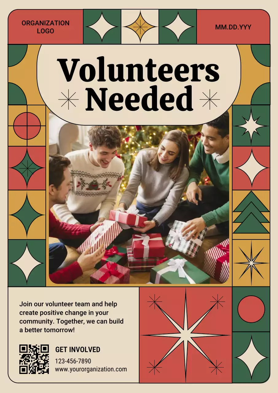 Colorful Retro Volunteer Announcement