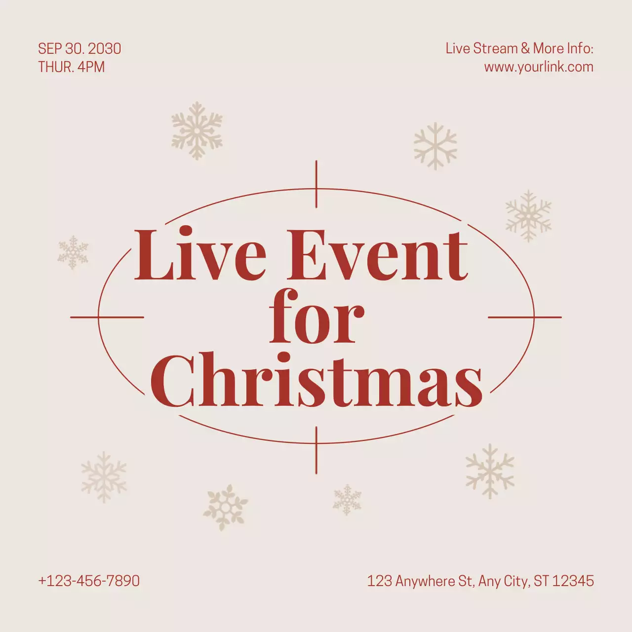Red Modern Christmas Event Announcement Instagram Post
