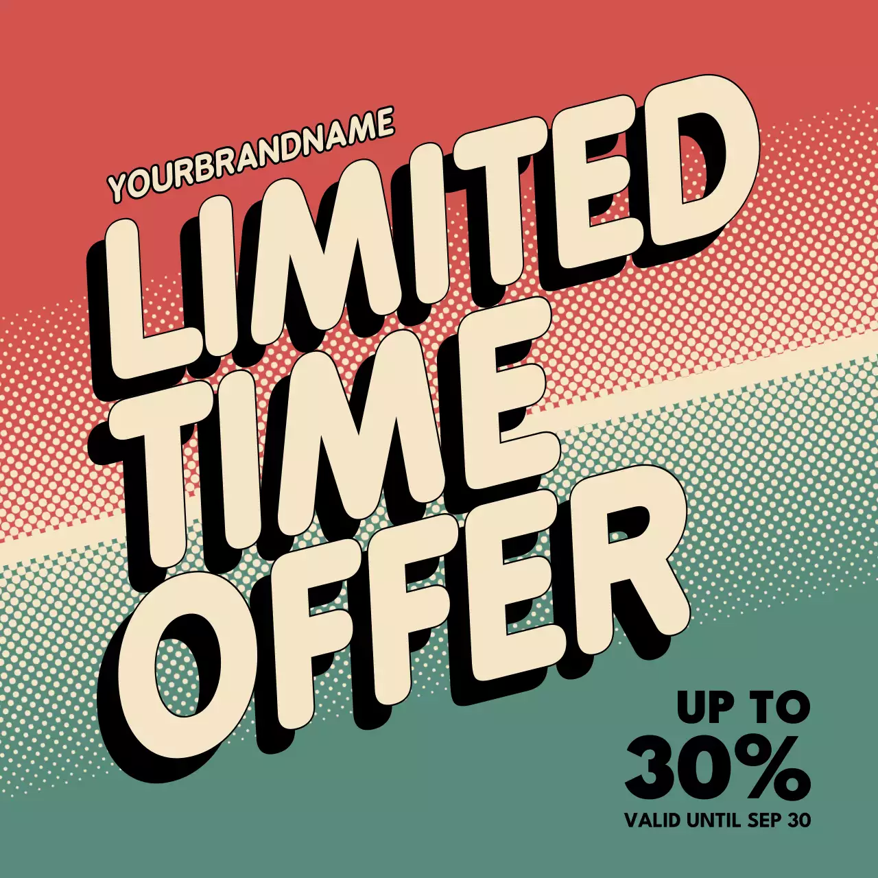 Coral Retro Sale Promotion Instagram Post