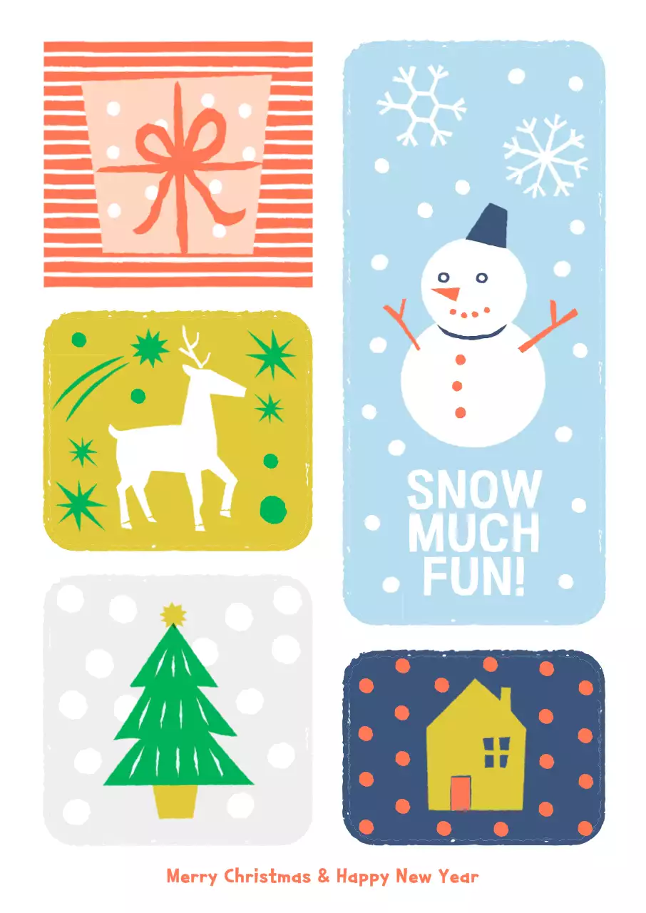 하늘색 아기자기한 크리스마스 엽서