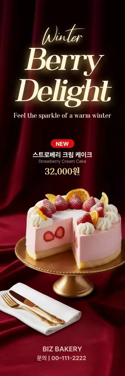 빨강 고급 케이크 광고