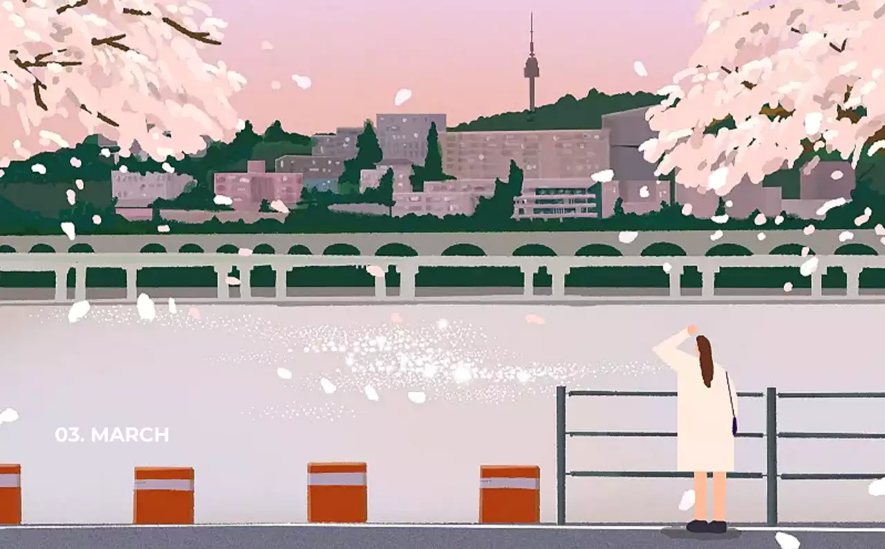 하늘색 심플 달력 캘린더