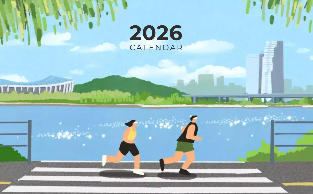 하늘색 심플 달력 캘린더