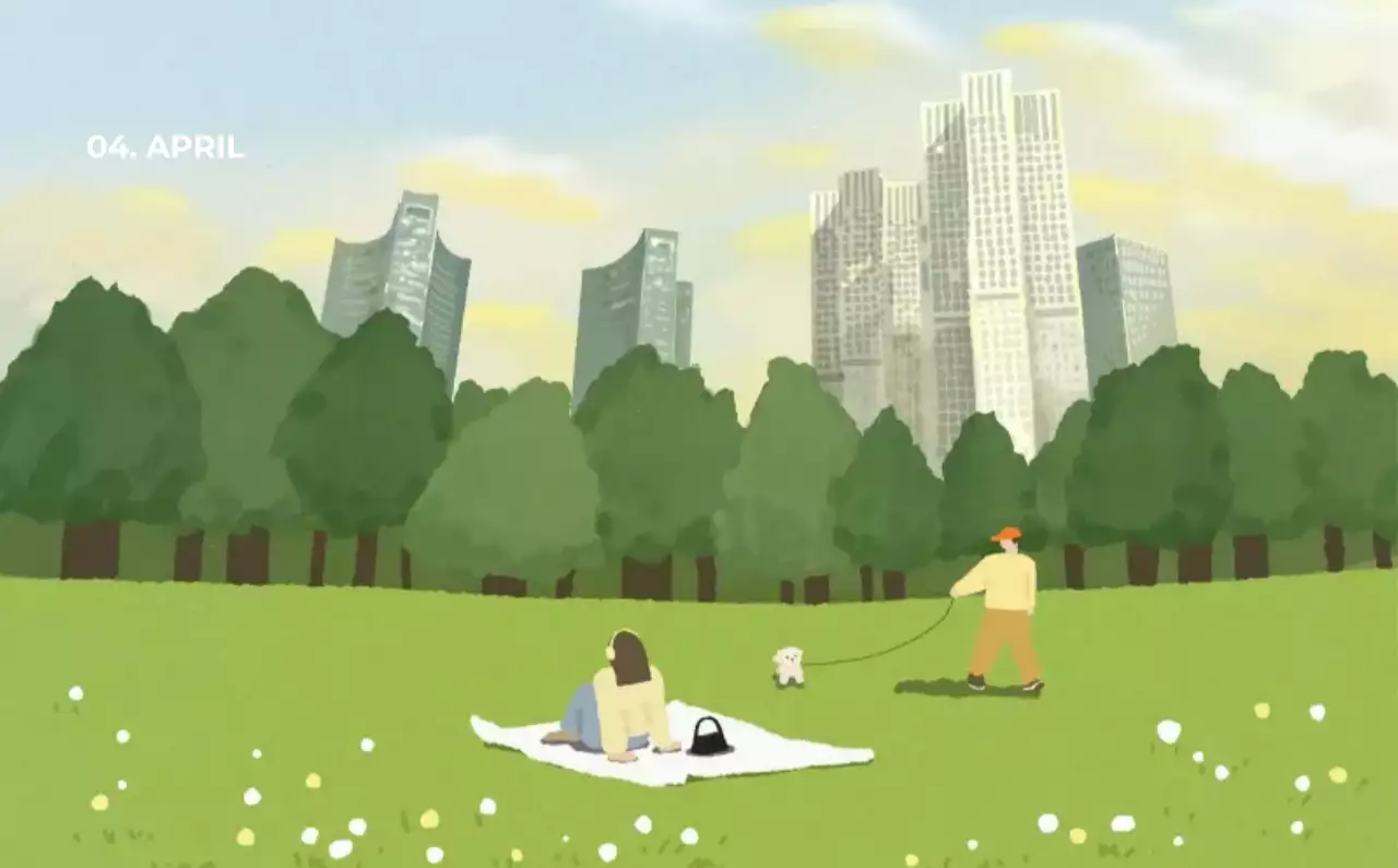 하늘색 심플 달력 캘린더