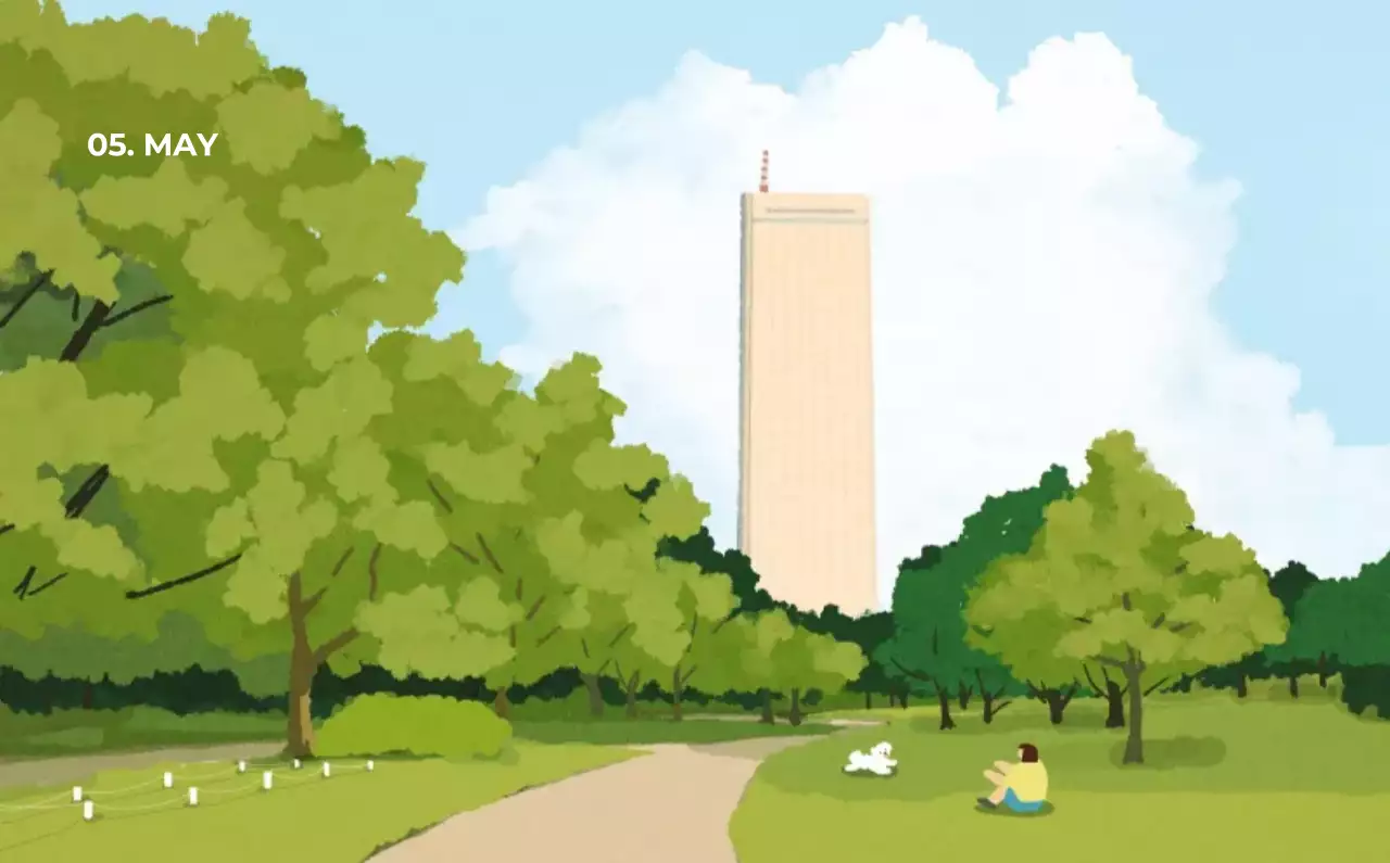 하늘색 심플 달력 캘린더