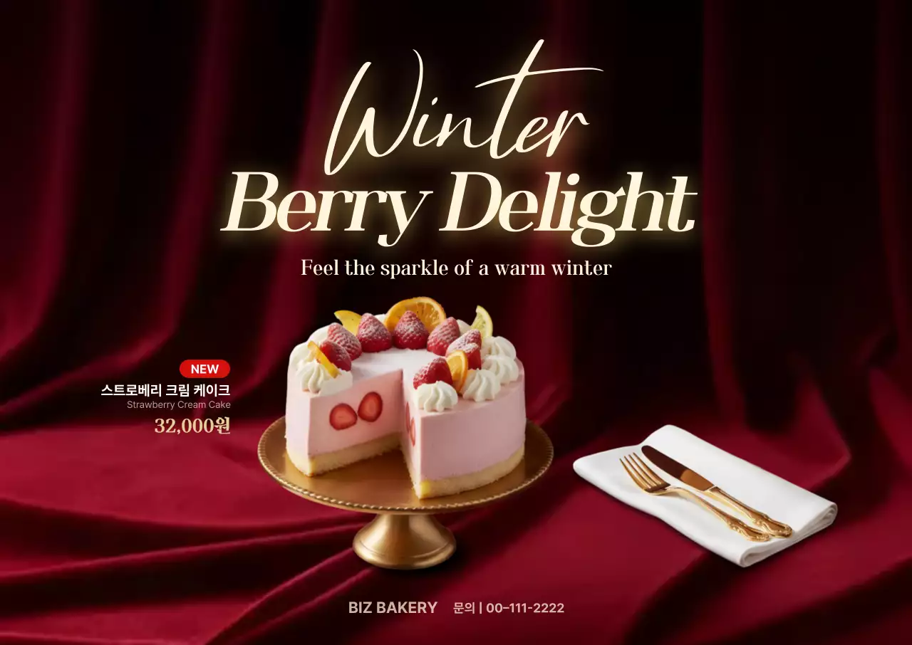 빨강 럭셔리 디저트 광고
