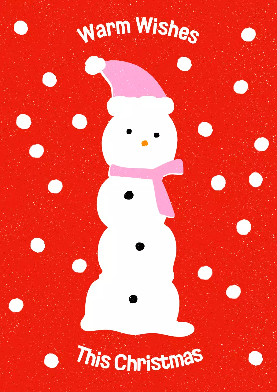 빨강 아기자기한 크리스마스 엽서