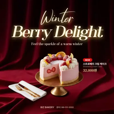 빨강 고급 디저트 광고