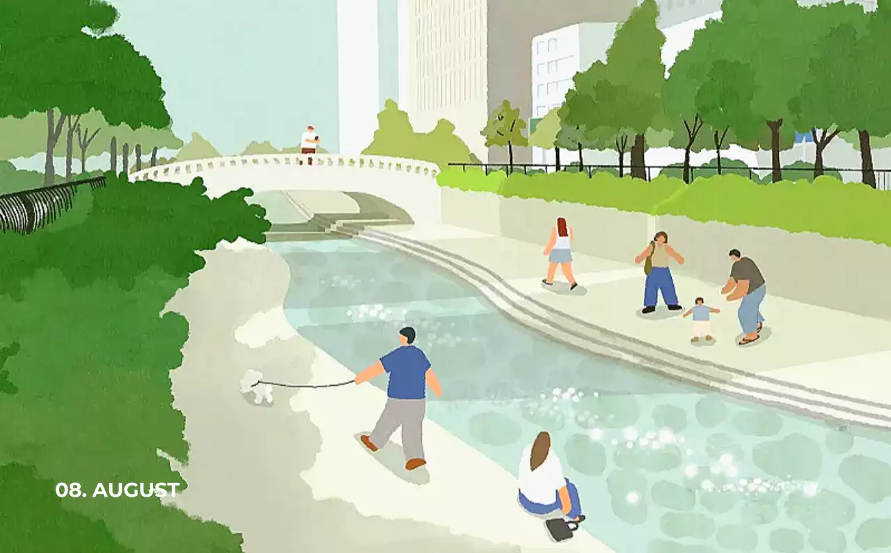 하늘색 심플 달력 캘린더