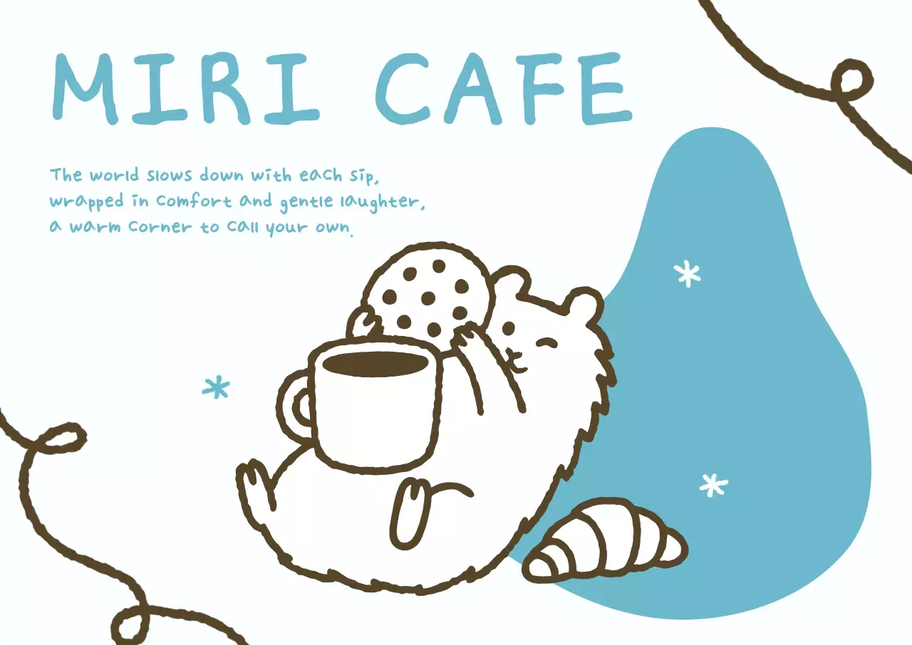 하늘색 아기자기한 카페 홍보