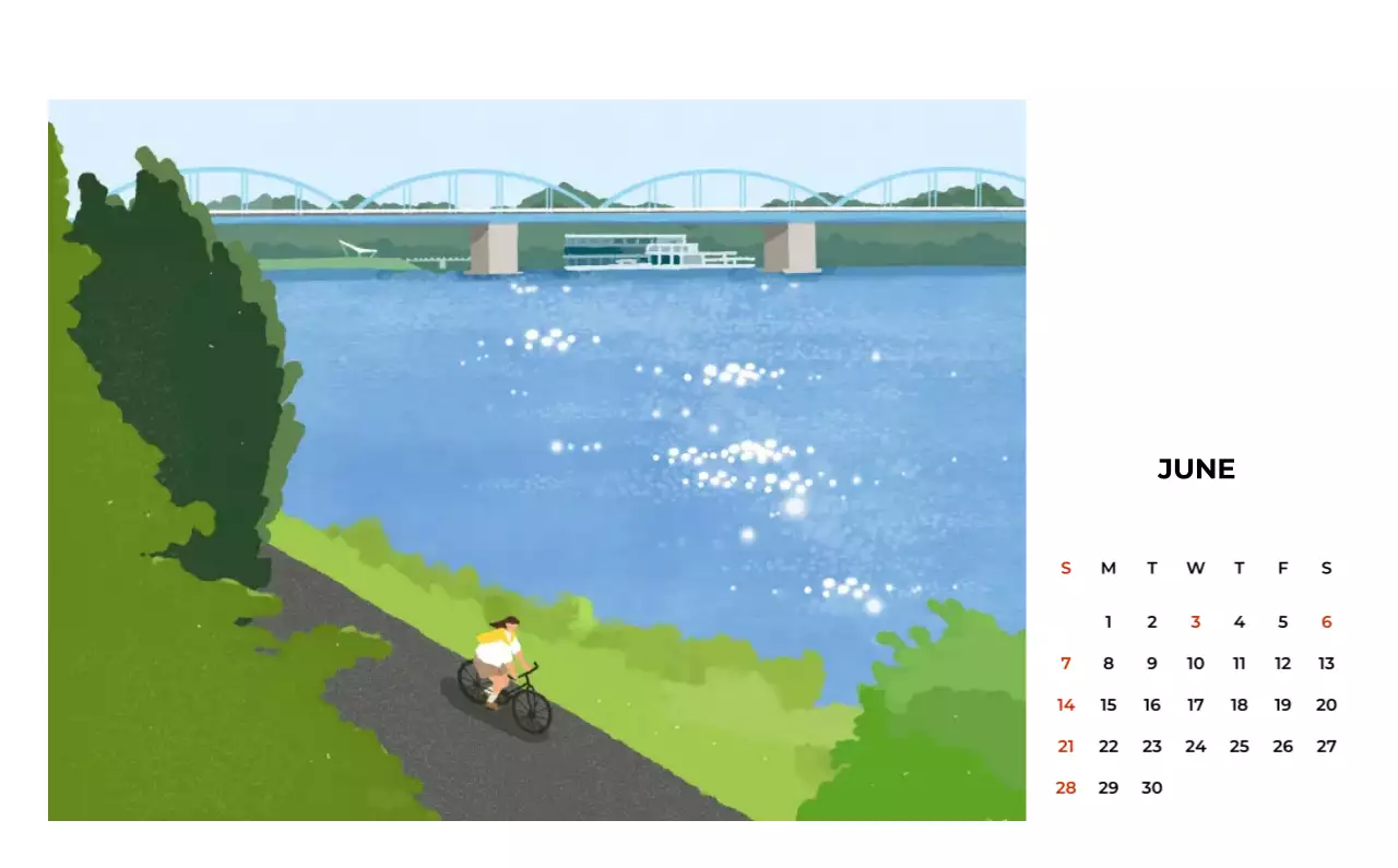 초록 빈티지 계절 캘린더