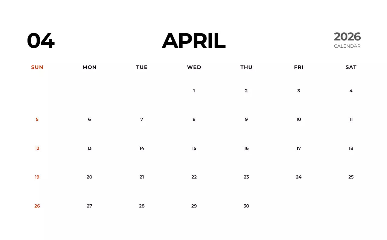 하늘색 심플 달력 캘린더