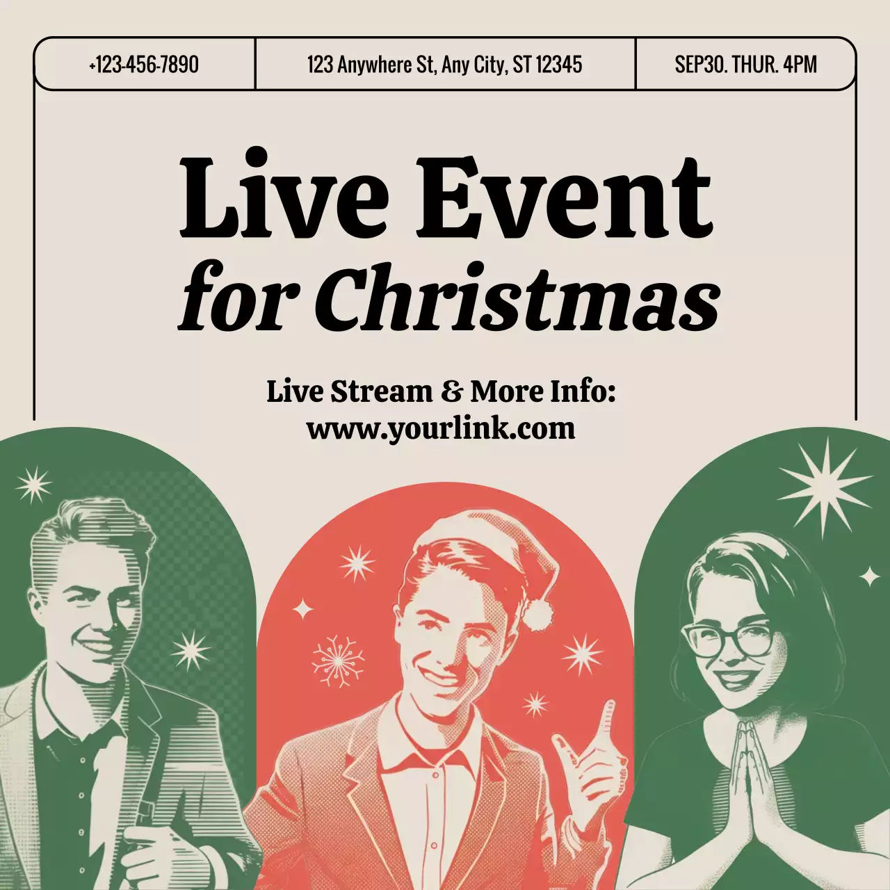 Beige Retro Business Event Instagram Post