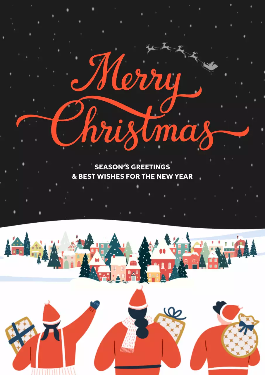 빨강 심플한 크리스마스 일러스트 포스터