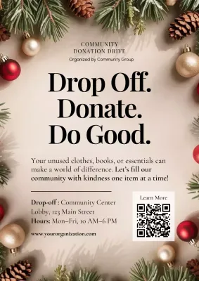 Beige Modern Donation Announcement Poster