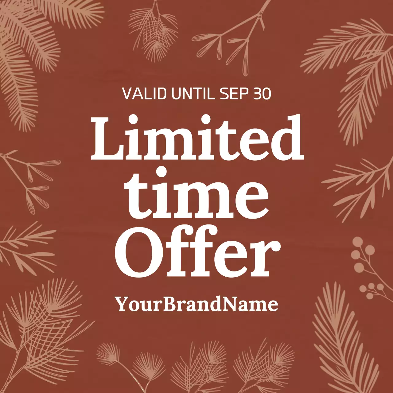 Brown Botanical Sale Promotion Instagram Post