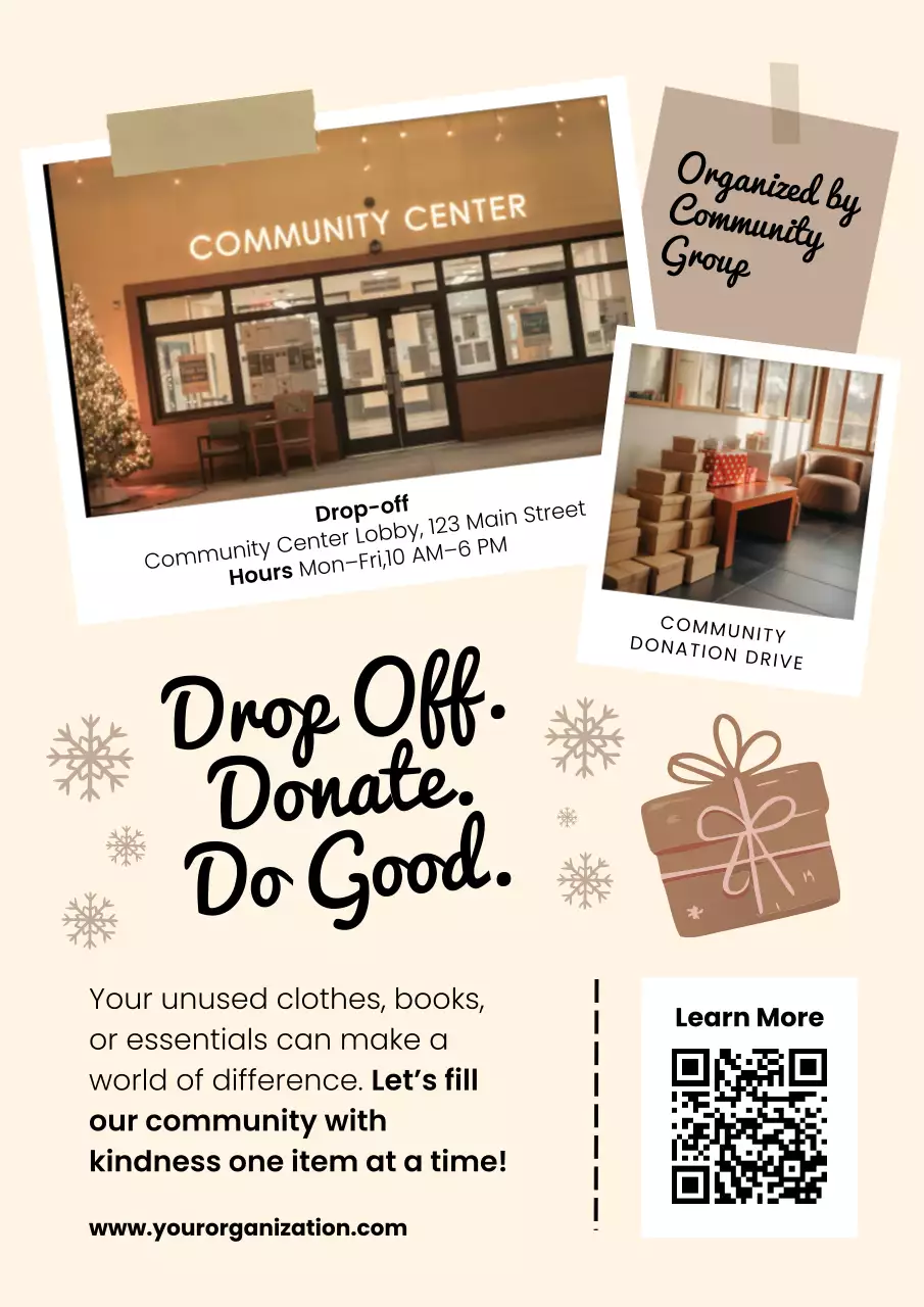 Beige Modern Donation Announcement Poster