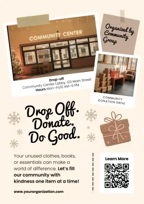 Beige Modern Donation Announcement Poster