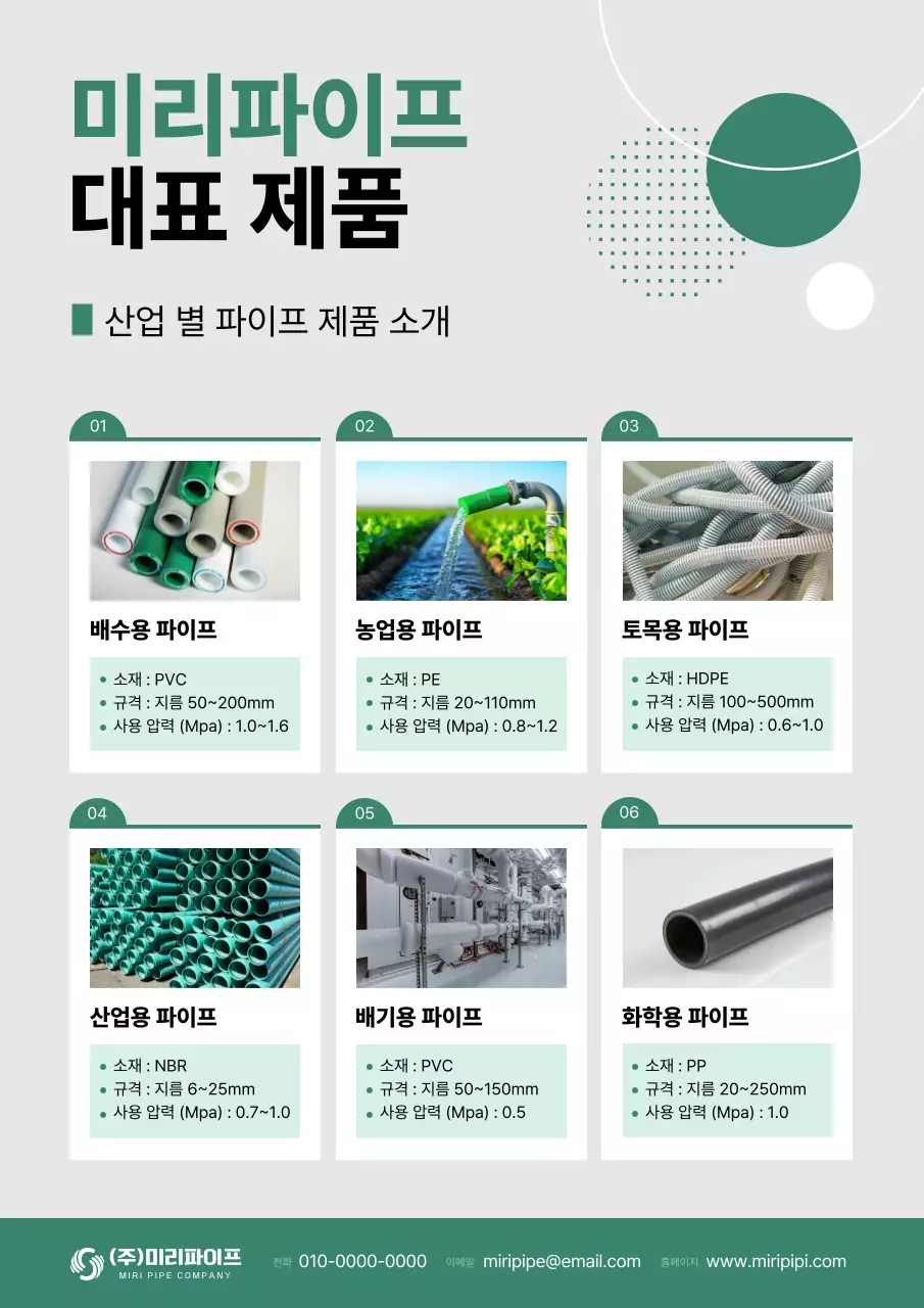 초록 깔끔 산업 제품 소개