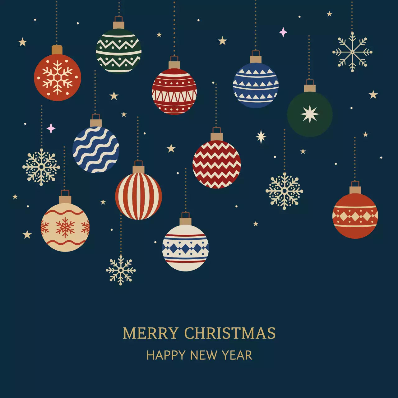 남색 빈티지 크리스마스 엽서