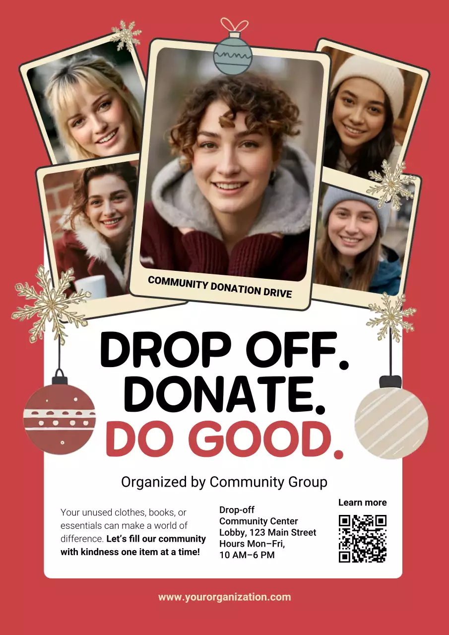 Red Modern Community Event Poster