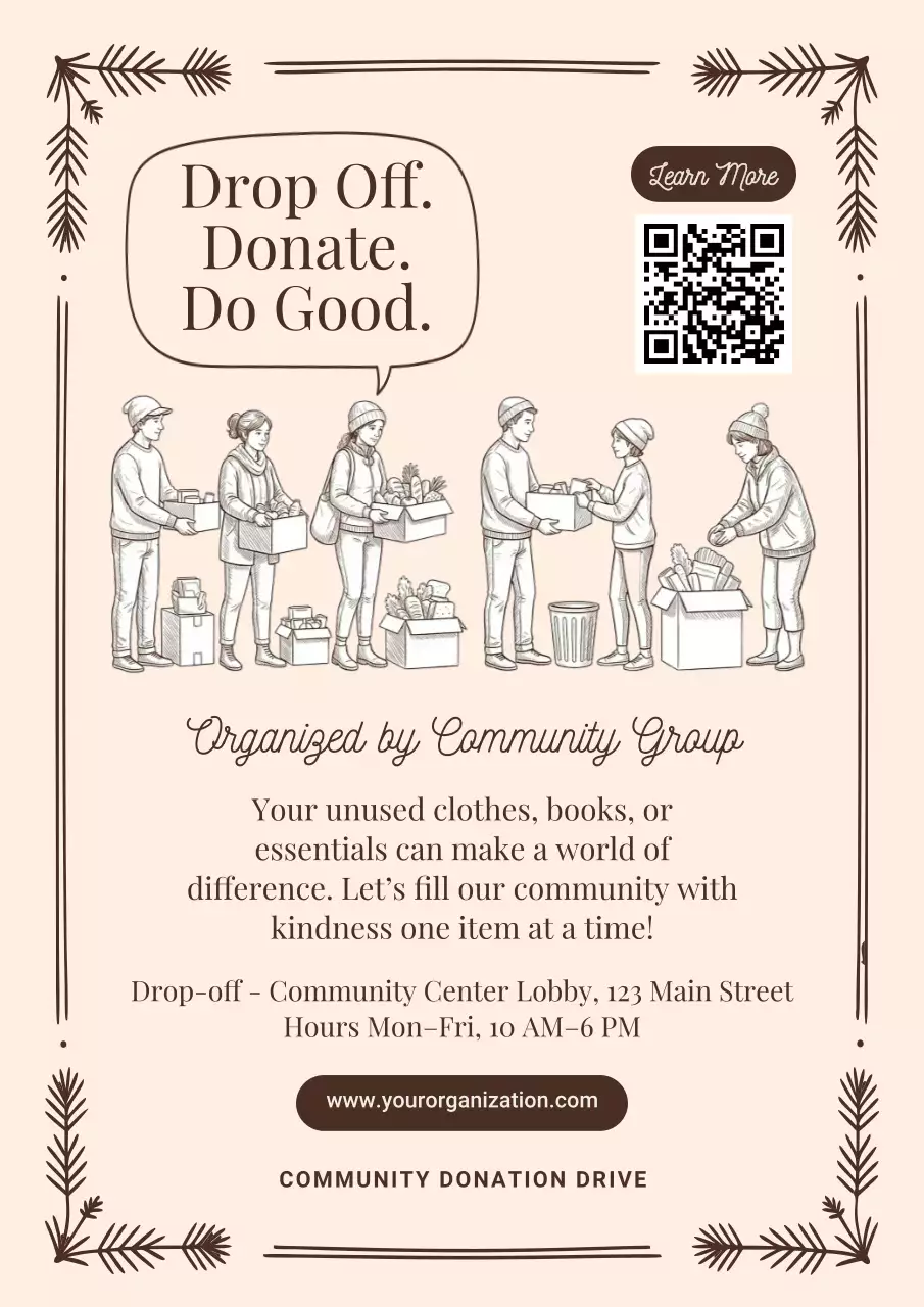 Beige Classic Community Announcement Poster