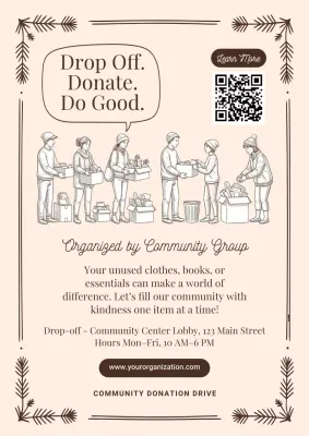 Beige Classic Community Announcement Poster