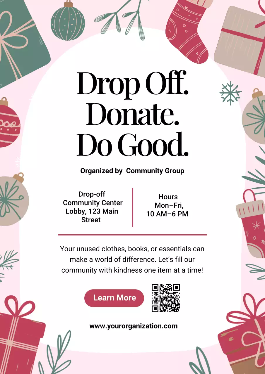 Beige fFestive Donation Announcement Poster