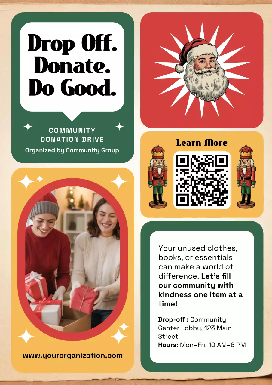 Beige Modern Donation Announcement Poster