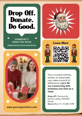 Beige Modern Donation Announcement Poster