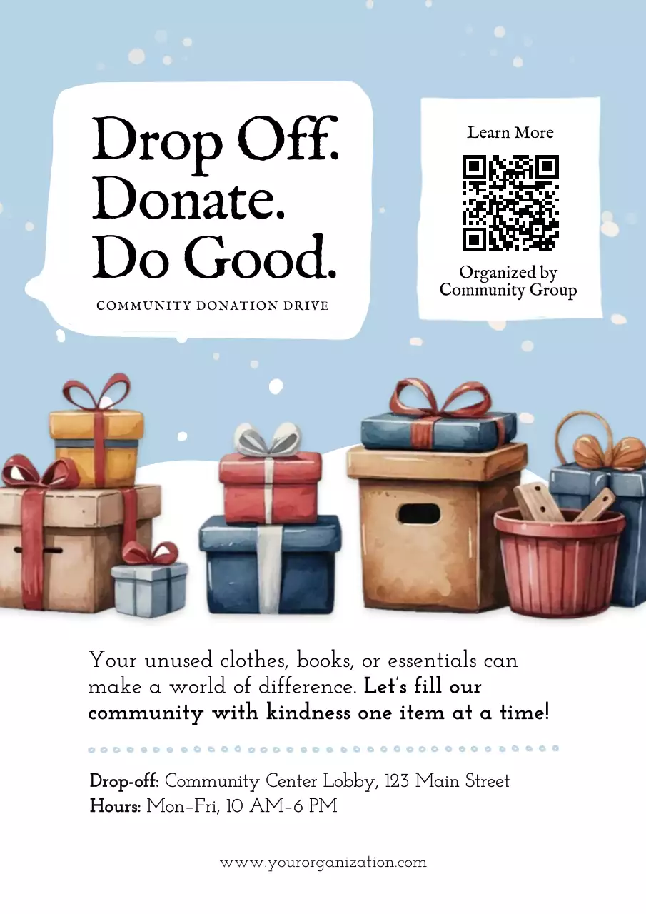 Beige Modern Donation Announcement Poster