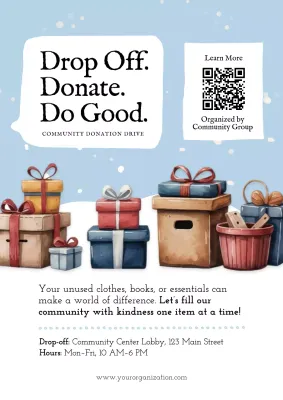 Beige Modern Donation Announcement Poster