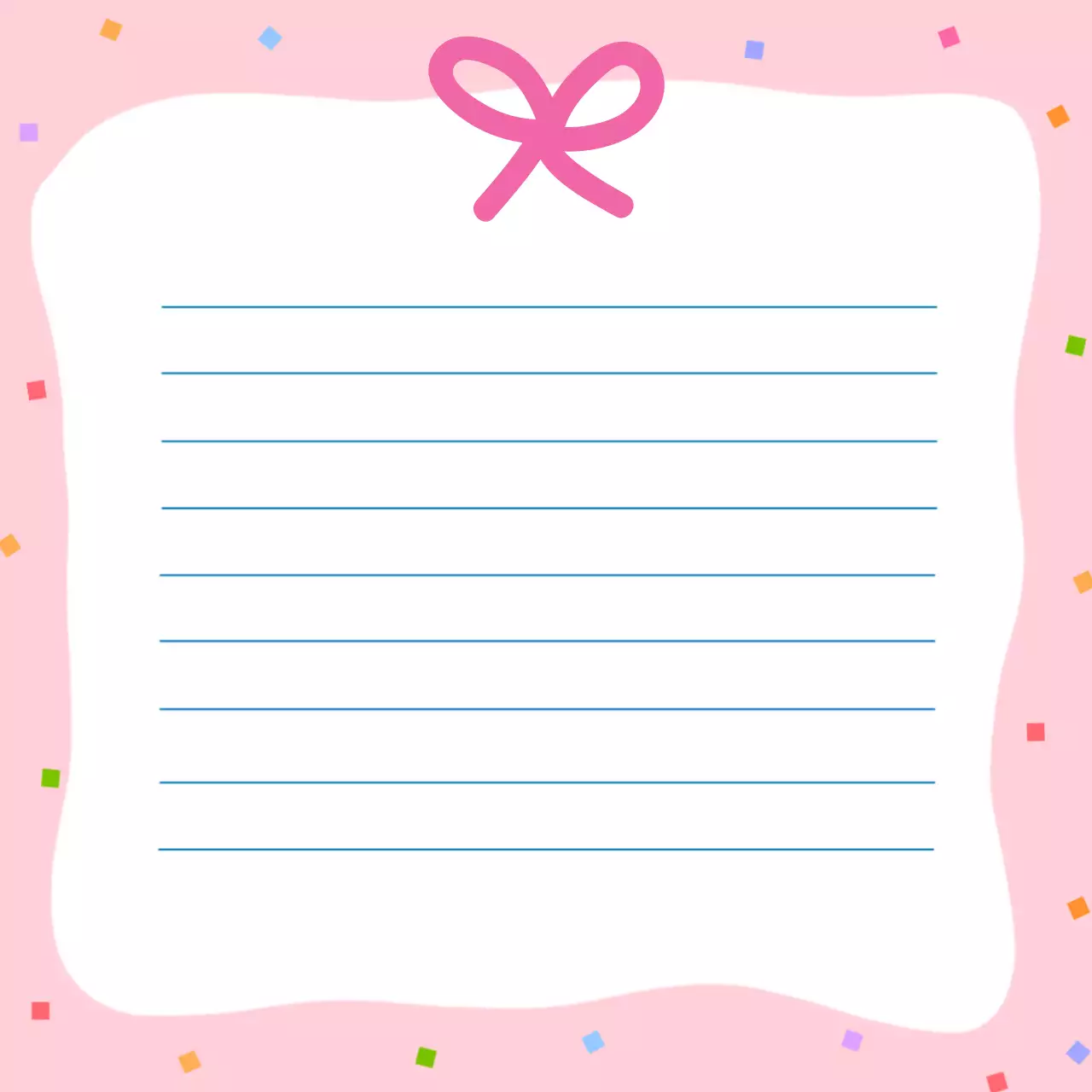 핑크 아기자기한 편지 프레임