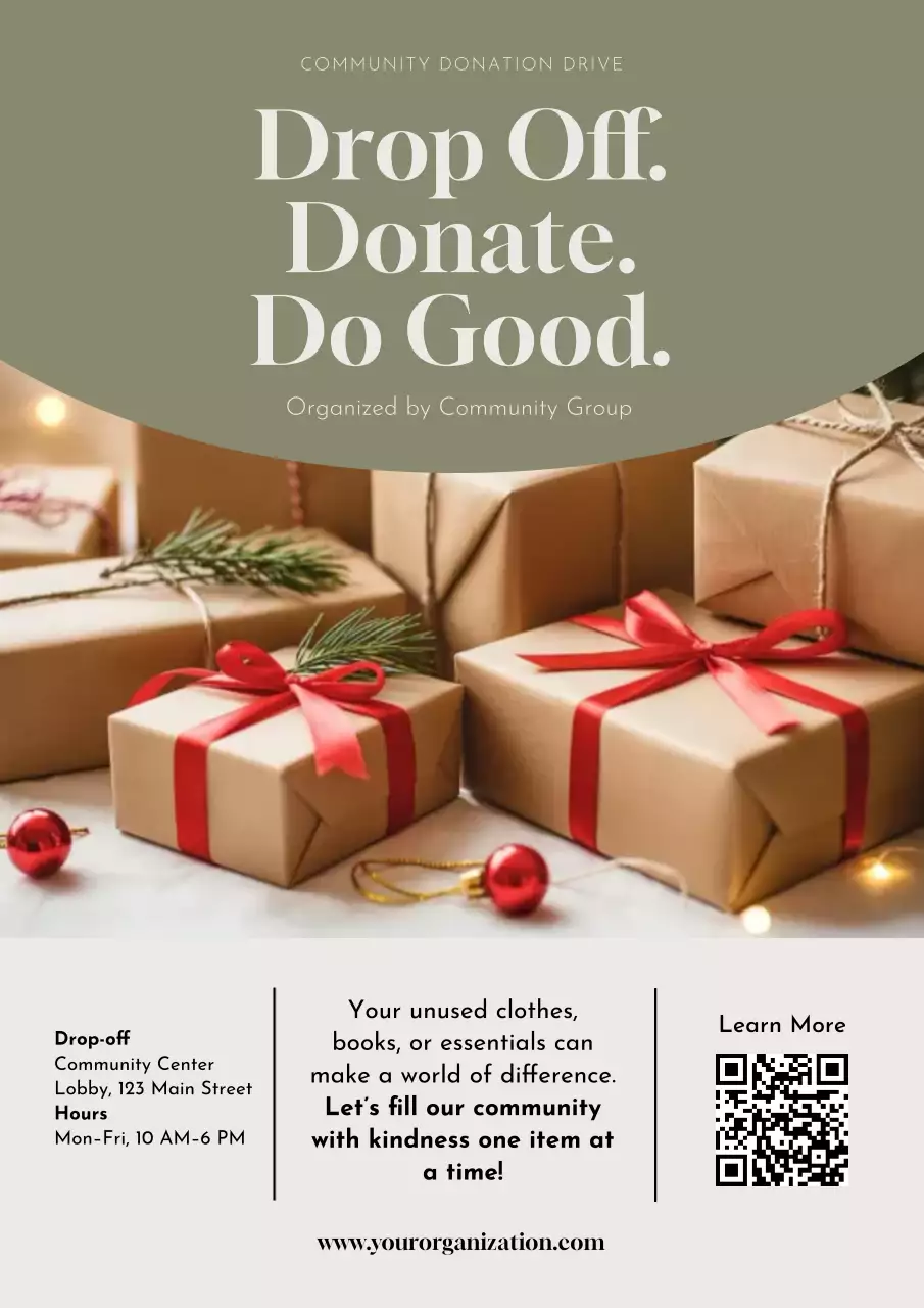 Beige Modern Donation Announcement Poster