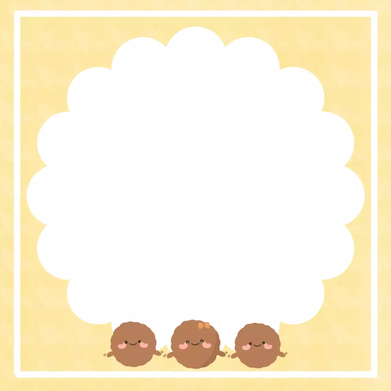 노란 귀여운 기록 프레임